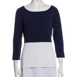 TSE Bateau Neckline Three-Quarter Sleeve Top